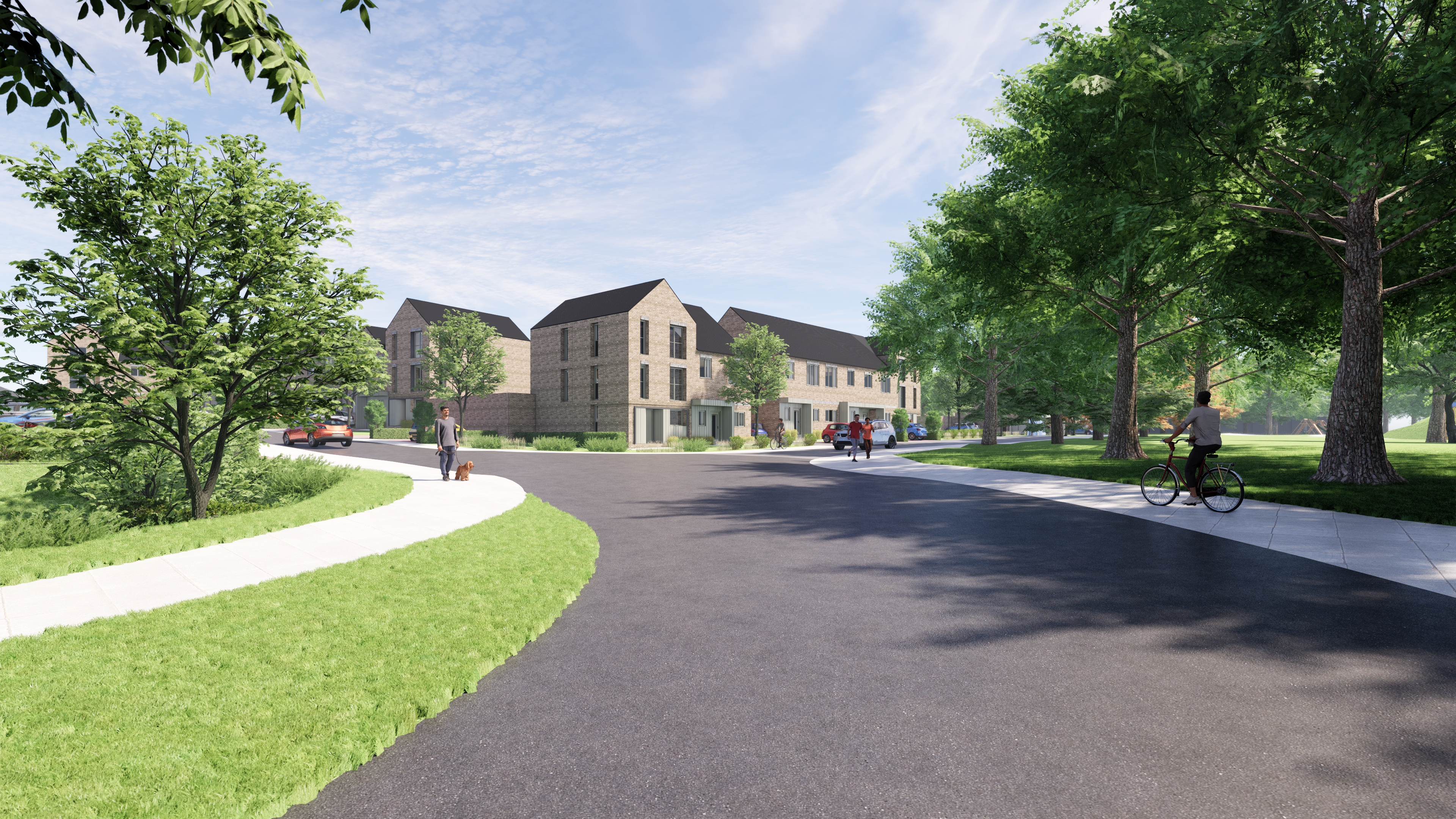Concept Image showing new housing based on Kinghurst masterplan.