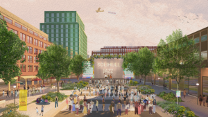 CGI showing what the redeveloped Mell Square could look like