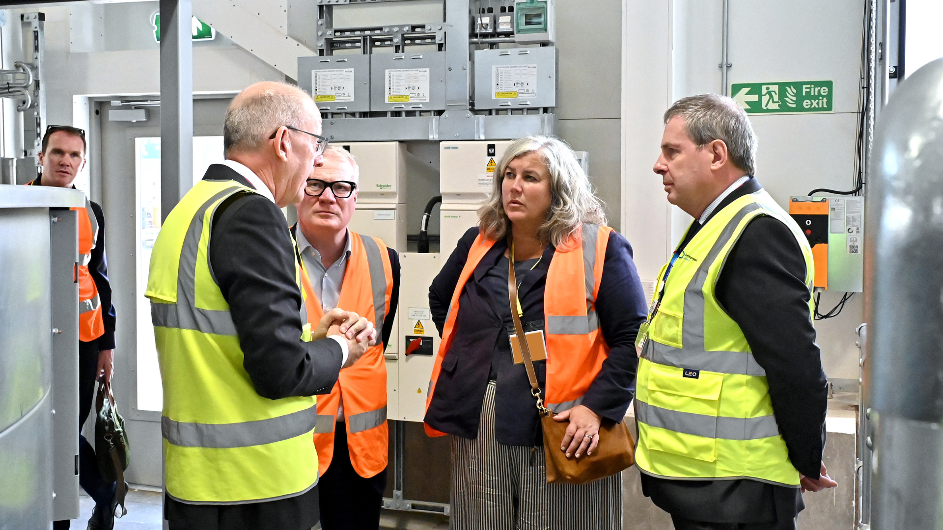 Nick Barton, CEO of Birmingham Airport, with Heidi Alexander, Secretary of State for Transport, and Richard Parker, Mayor of the West Midlands.